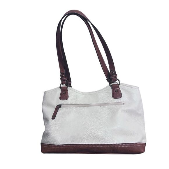 B.O.C. Multi Color White Pink & Brown Shoulder Bag Handbag with Bag Charm - Picture 11 of 16